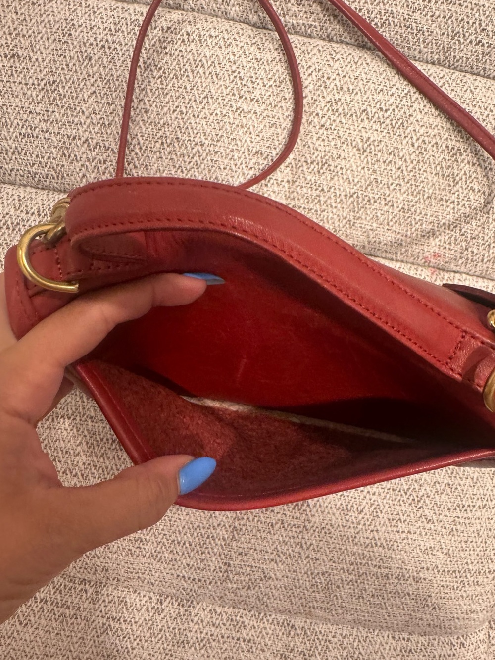 Vintage Coach 9924 Casino bag deep red leather with brass-tone hardware - Picture 10 of 10